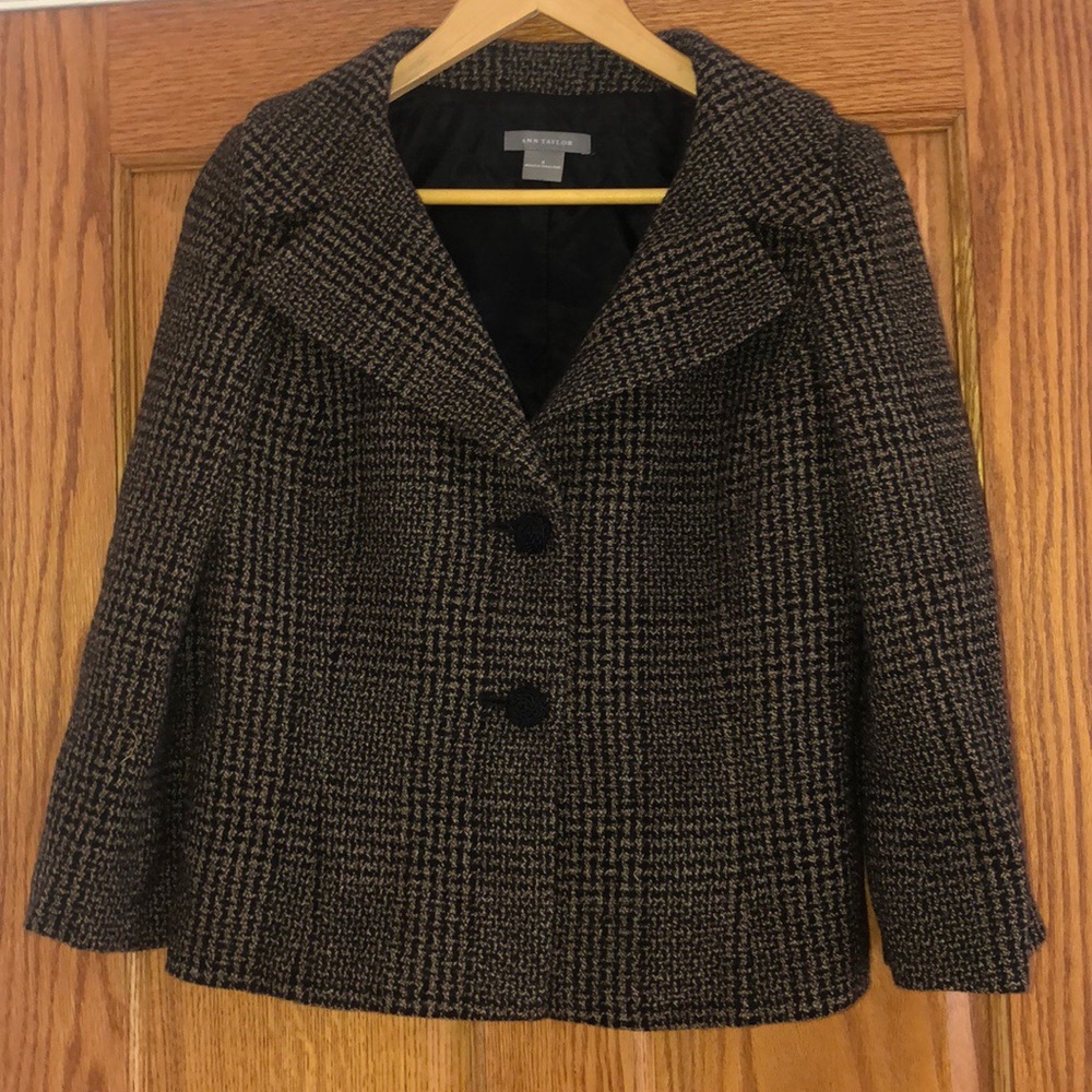 Ann Taylor wool plaid blazer